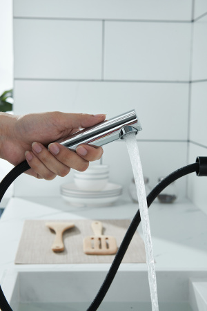 Смеситель для кухни Paulmark KASSEL Ka214311-401 на раковину антрацит без термостата